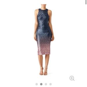 Dress the Population Ombré Sequin Midi Dress